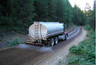 Water truck spreading